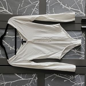 White ribbed long sleeve bodysuit
